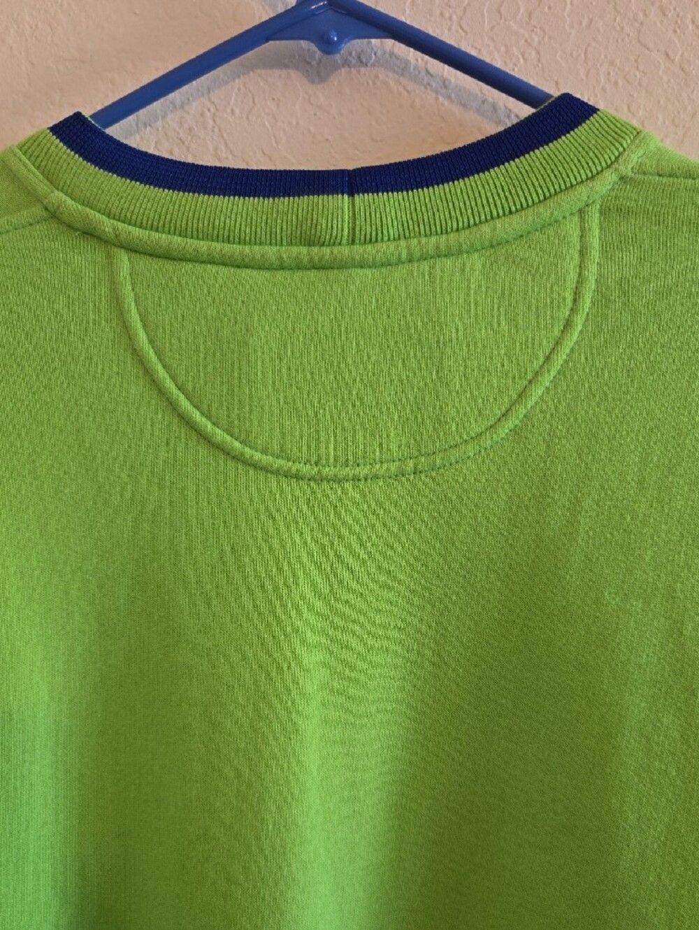 Sergio Tacchini Lime Green Sweatshirt with Blue Trim - XL - Picture 9 of 13